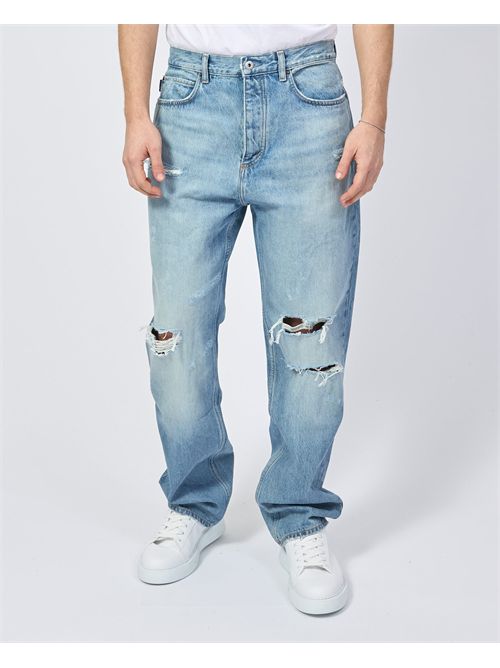 Hugo men's baggy fit jeans in worn-out denim HUGO | 50534527429