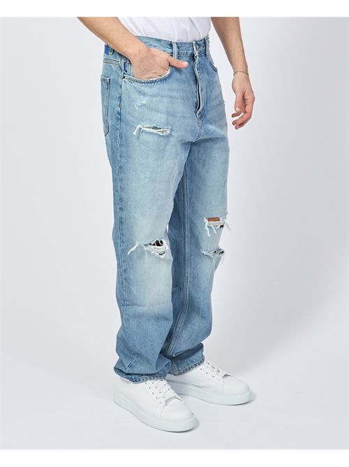 Jeans uomo Hugo baggy fit in denim effetto usurato HUGO | 50534527429