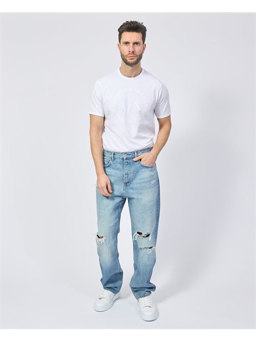 Hugo men's baggy fit jeans in worn-out denim HUGO | 50534527429