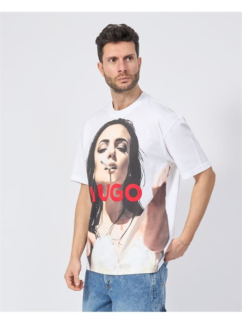 Hugo oversized men's T-shirt with maxi print HUGO | 50535314100