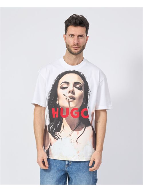 Hugo oversized men's T-shirt with maxi print HUGO | 50535314100