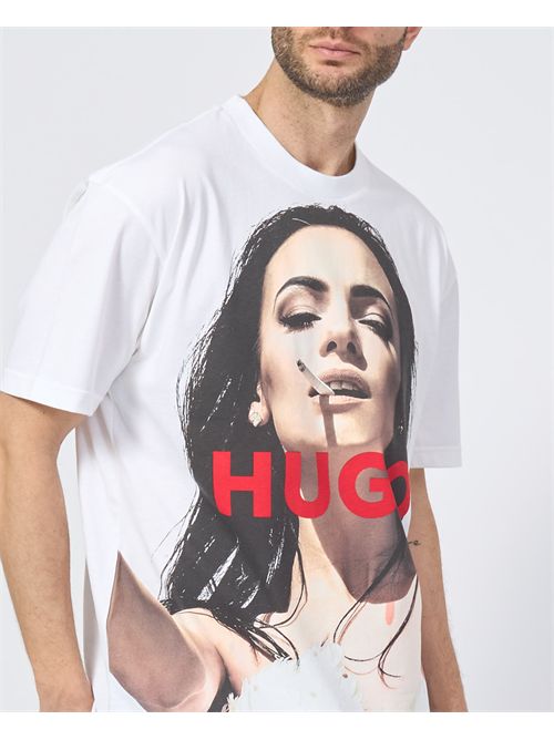 Hugo oversized men's T-shirt with maxi print HUGO | 50535314100