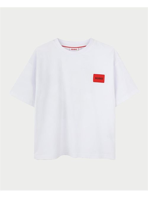 Hugo Kids Cotton T-Shirt with Logo Patch HUGO | G0034510P