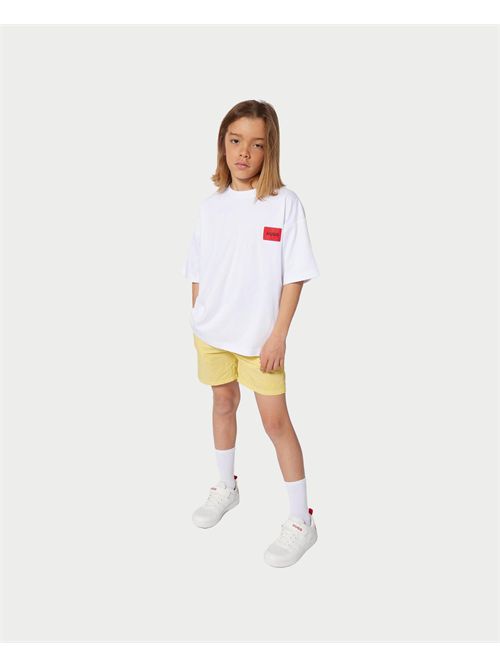 T-shirt in cotone Hugo bambini con toppa con logo HUGO | G0034510P