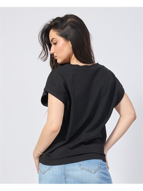 T-shirt noir Jijl avec strass sur le devant JIJIL | TS1370002