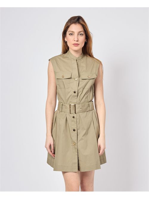 Markup Cotton Belted Mini Dress MARKUP | MW861205MILITARE