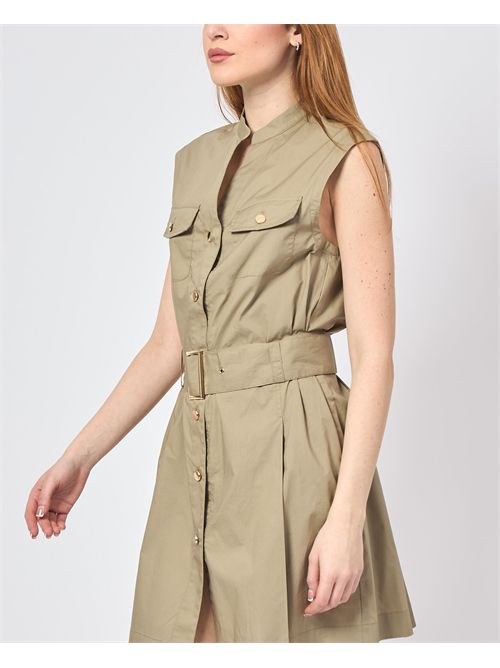 Robe courte en coton avec ceinture MARKUP | MW861205MILITARE