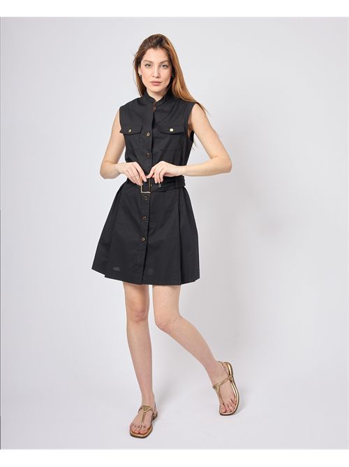 Robe courte en coton avec ceinture MARKUP | MW861205NERO