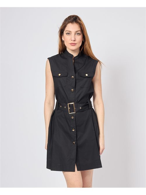 Robe courte en coton avec ceinture MARKUP | MW861205NERO