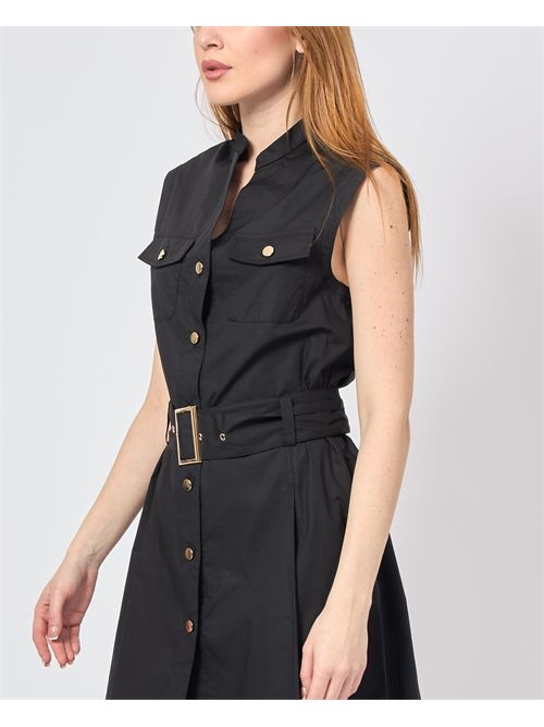 Robe courte en coton avec ceinture MARKUP | MW861205NERO