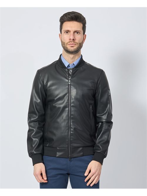 Refrigue eco leather jacket with logo REFRIGUE | 2815O00181BLACK