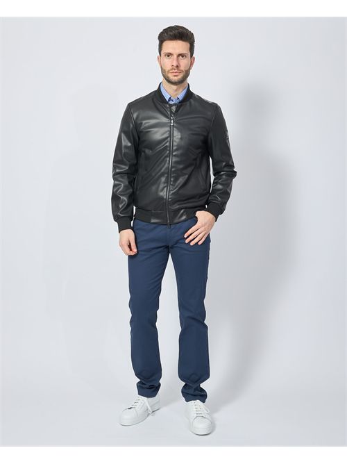 Refrigue eco leather jacket with logo REFRIGUE | 2815O00181BLACK