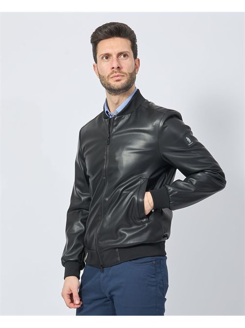 Refrigue eco leather jacket with logo REFRIGUE | 2815O00181BLACK