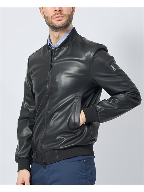 Refrigue eco leather jacket with logo REFRIGUE | 2815O00181BLACK