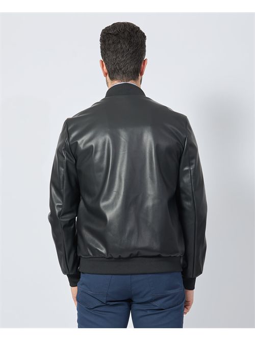 Refrigue eco leather jacket with logo REFRIGUE | 2815O00181BLACK