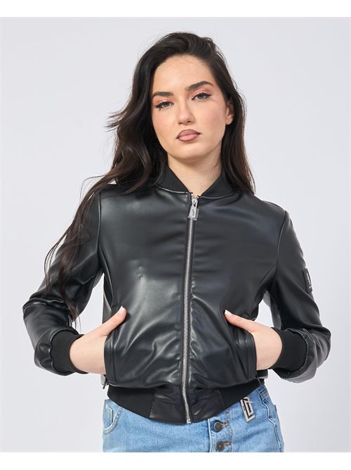 Refrigue full zip faux leather jacket REFRIGUE | 2825O00036BLACK