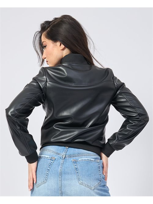 Refrigue full zip faux leather jacket REFRIGUE | 2825O00036BLACK