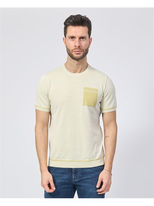 Sette/Mezzo men's cotton T-shirt with chest print SETTE/MEZZO | 651241LIME