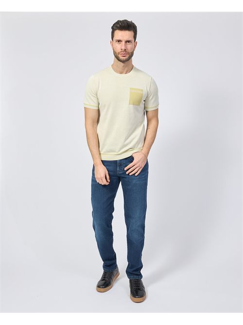 T-shirt homme en coton Sette/Mezzo avec imprimé poitrine SETTE/MEZZO | 651241LIME