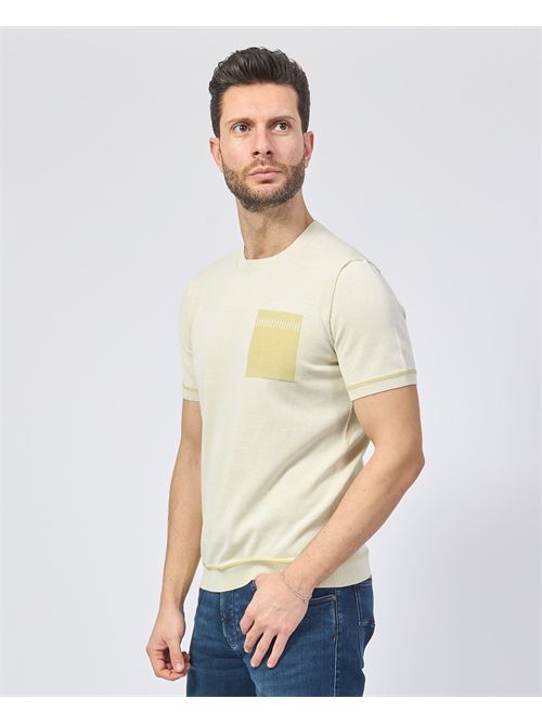 T-shirt homme en coton Sette/Mezzo avec imprimé poitrine SETTE/MEZZO | 651241LIME