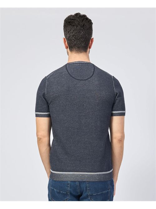 T-shirt homme en coton Sette/Mezzo avec imprimé poitrine SETTE/MEZZO | 651241NAVY