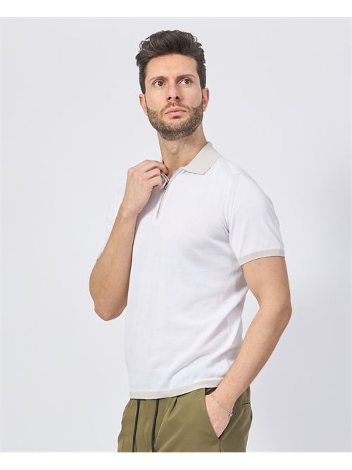 Polo homme Sette/Mezzo sans boutons SETTE/MEZZO | 652003BIANCO