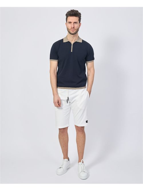 Polo Sette/Mezzo pour homme avec zip SETTE/MEZZO | 652003NAVY