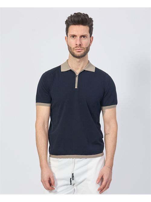 Polo Sette/Mezzo pour homme avec zip SETTE/MEZZO | 652003NAVY