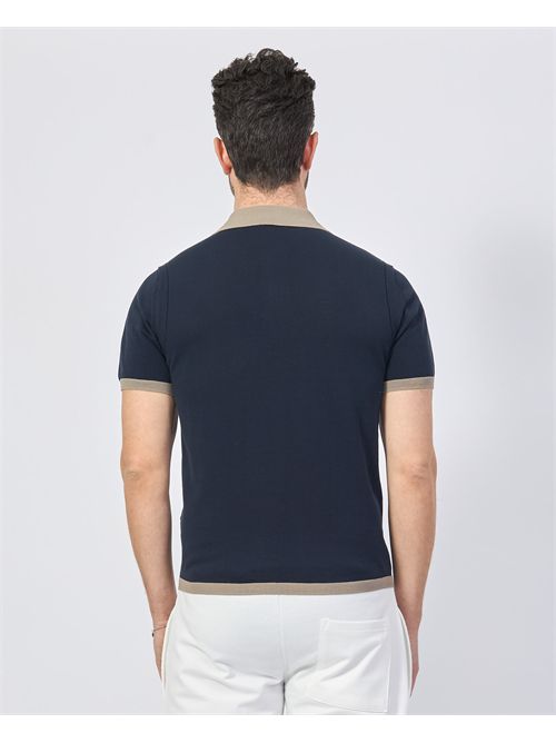 Polo Sette/Mezzo pour homme avec zip SETTE/MEZZO | 652003NAVY