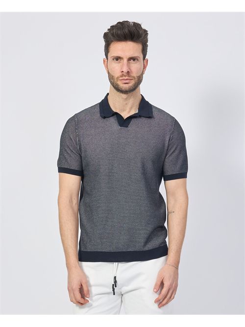 Polo homme Settemezzo avec profils contrastés SETTE/MEZZO | 652013NAVY