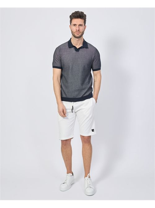 Settemezzo men's polo with contrasting profiles SETTE/MEZZO | 652013NAVY