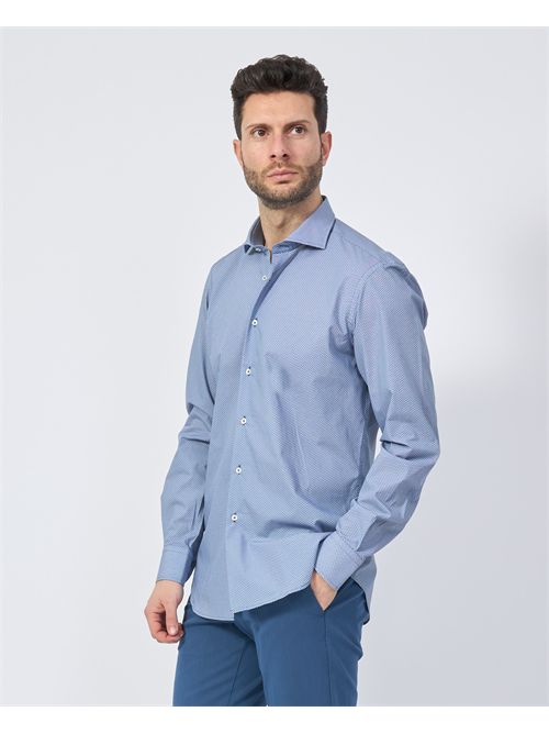 Sette/Mezzo blue cotton shirt with micro pattern SETTE/MEZZO | 663-TS0368001