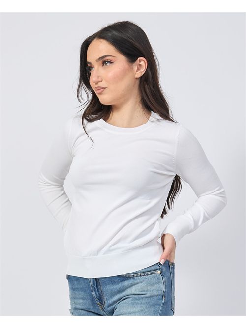 T-shirt femme Settemezzo avec côtes SETTE/MEZZO | DS5001BIANCO