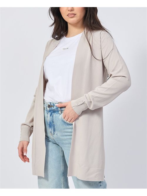 Cardigan lungo donna Settemezzo senza bottoni SETTE/MEZZO | DS5016GREIGE