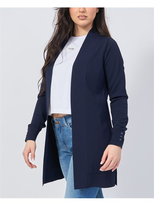 Cardigan lungo donna Settemezzo senza bottoni SETTE/MEZZO | DS5016NAVY