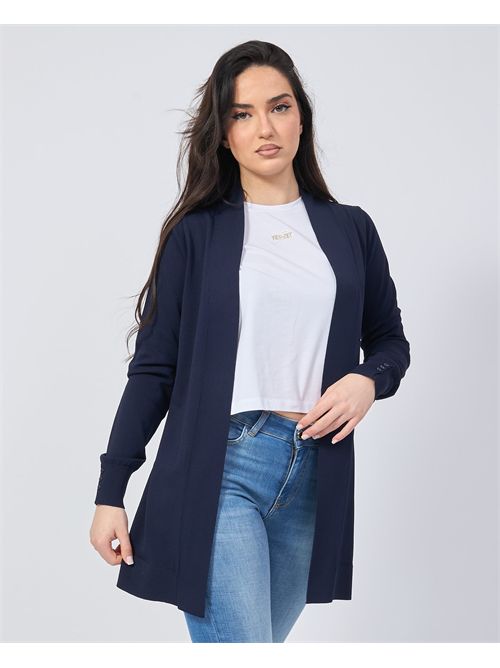 Cardigan lungo donna Settemezzo senza bottoni SETTE/MEZZO | DS5016NAVY