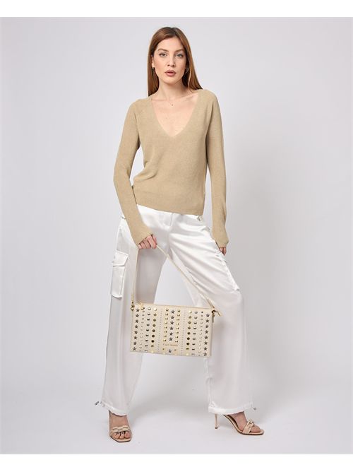 Maglia a manica lunga Sette/Mezzo con scollo a V SETTE/MEZZO | DS5324BEIGE