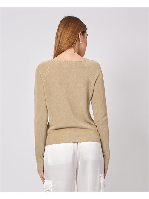 Maglia a manica lunga Sette/Mezzo con scollo a V SETTE/MEZZO | DS5324BEIGE