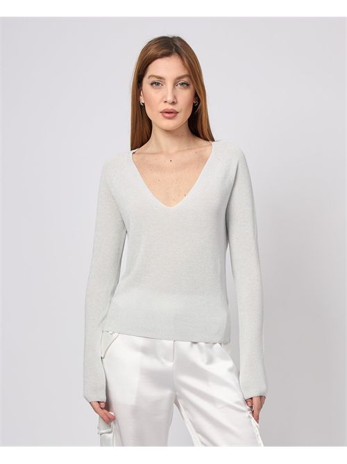 Pull col V à manches longues Sette/Mezzo SETTE/MEZZO | DS5324BIANCO