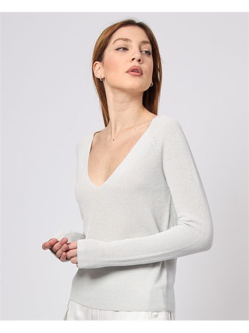 Maglia a manica lunga Sette/Mezzo con scollo a V SETTE/MEZZO | DS5324BIANCO