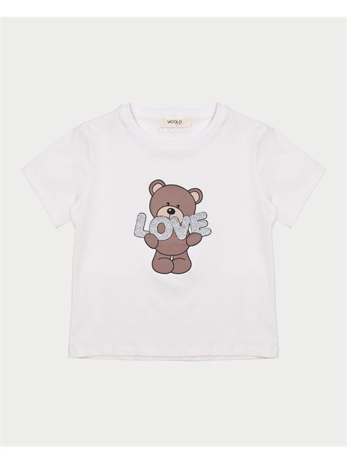 T-shirt Vicolo pour fille avec imprimé sur le devant VICOLO | 3146M00215MILK