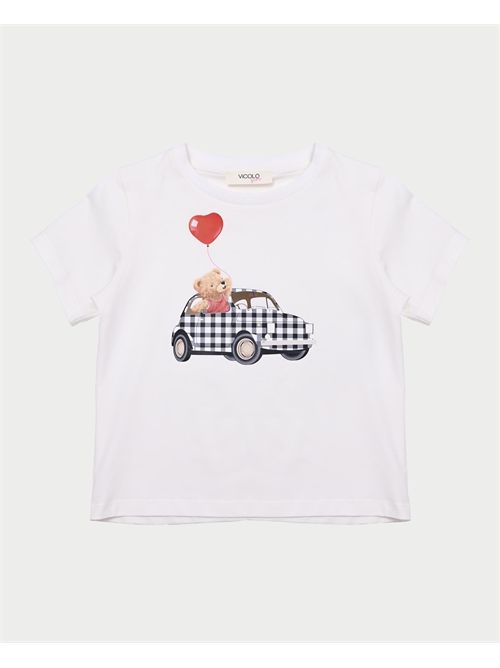 T-shirt Vicolo pour fille avec imprimé sur le devant VICOLO | 3146M00219MILK