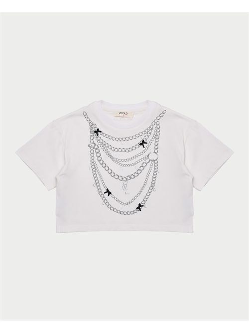 T-shirt en coton Vicolo pour fille avec imprimé VICOLO | 3146MY00252MILK